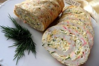 Рулет из крабовых палочек