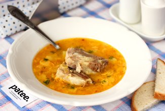 Суп со свининой и гороховыми хлопьями