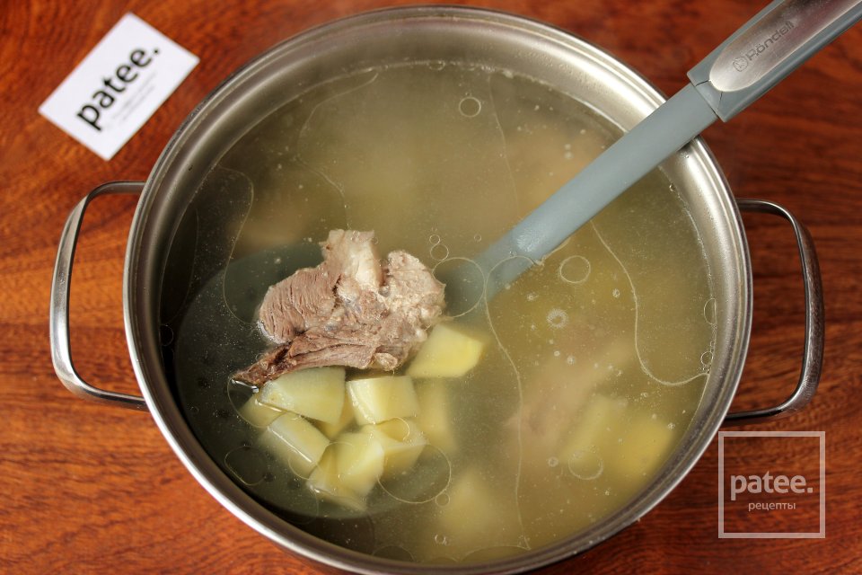 Суп со свининой и гороховыми хлопьями - Шаг 3
