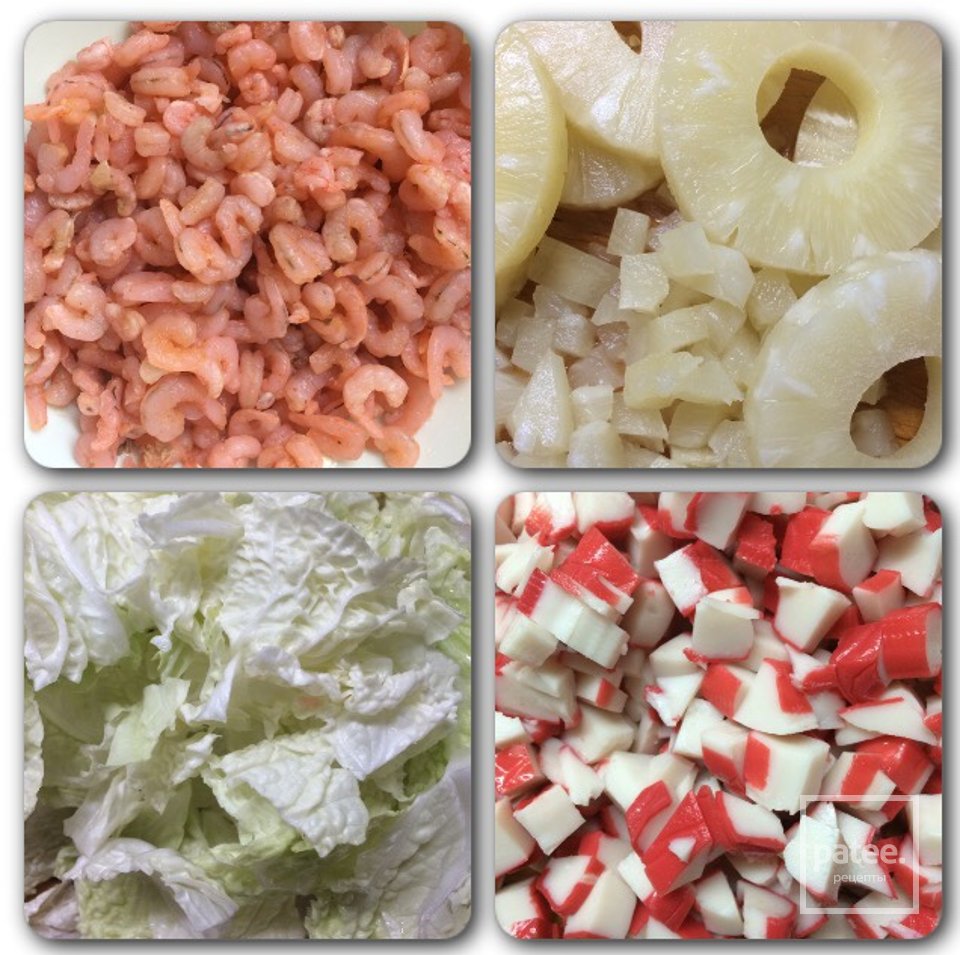 Салат из пекинской капусты с креветками - Шаг 1