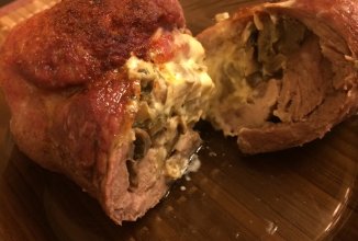 Свиные рулетики с шампиньонами