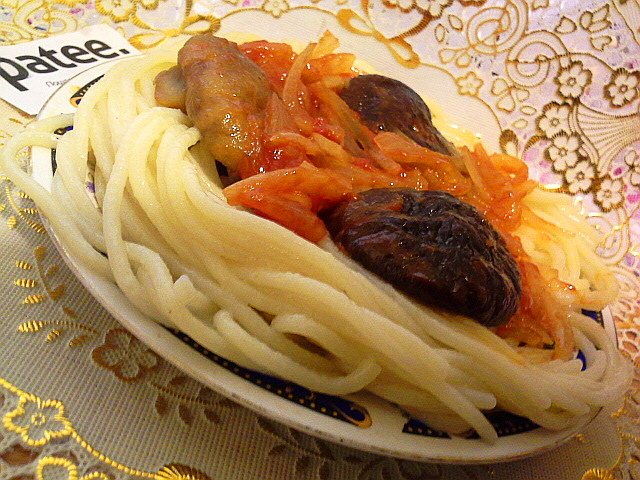 Спагетти с грибами шиитаке