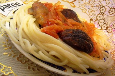 Спагетти с грибами шиитаке - приготовление