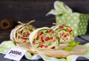 Рулет из лаваша с овощами, сыром и колбасой