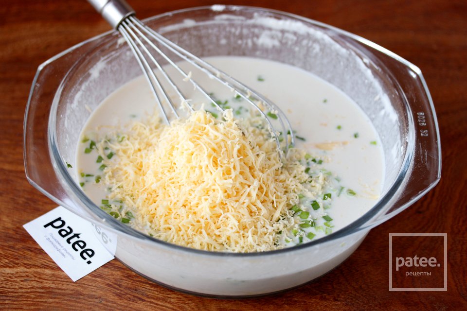 Сырные блины с зелёным луком - Шаг 8
