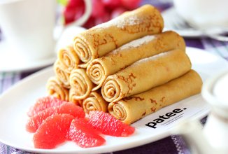 Тонкие тыквенные блины с грейпфрутом