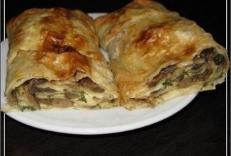 Грибной рулет из лаваша