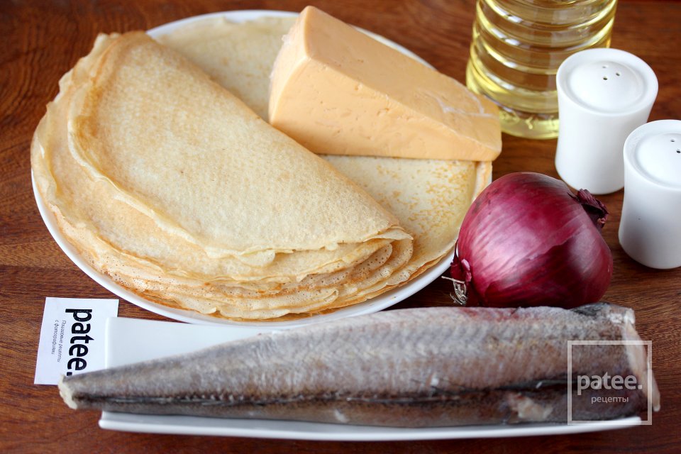 Блины фаршированные рыбой и сыром - Шаг 1