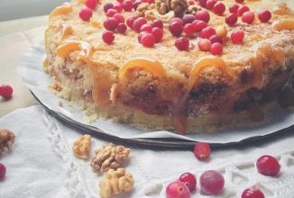 Постный насыпной яблочный пирог