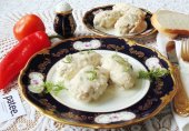 Ленивые голубцы с грибами в сметане