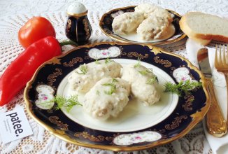 Ленивые голубцы с грибами в сметане