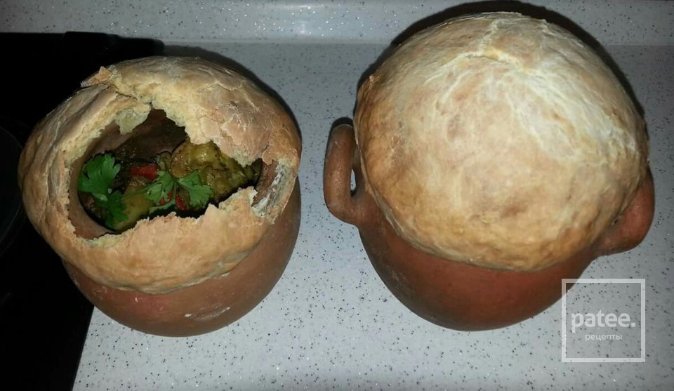 Жаркое в горшочке с хлебной шапкой. - Шаг 4