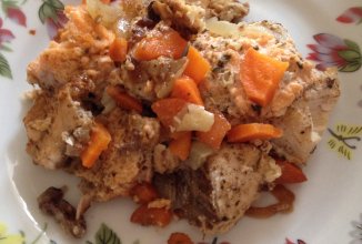 Филе судака с икрой и овощами!