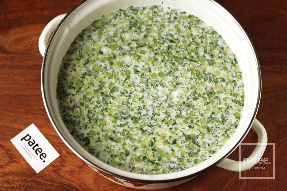 Окрошка на сметане с колбасой - Шаг 18