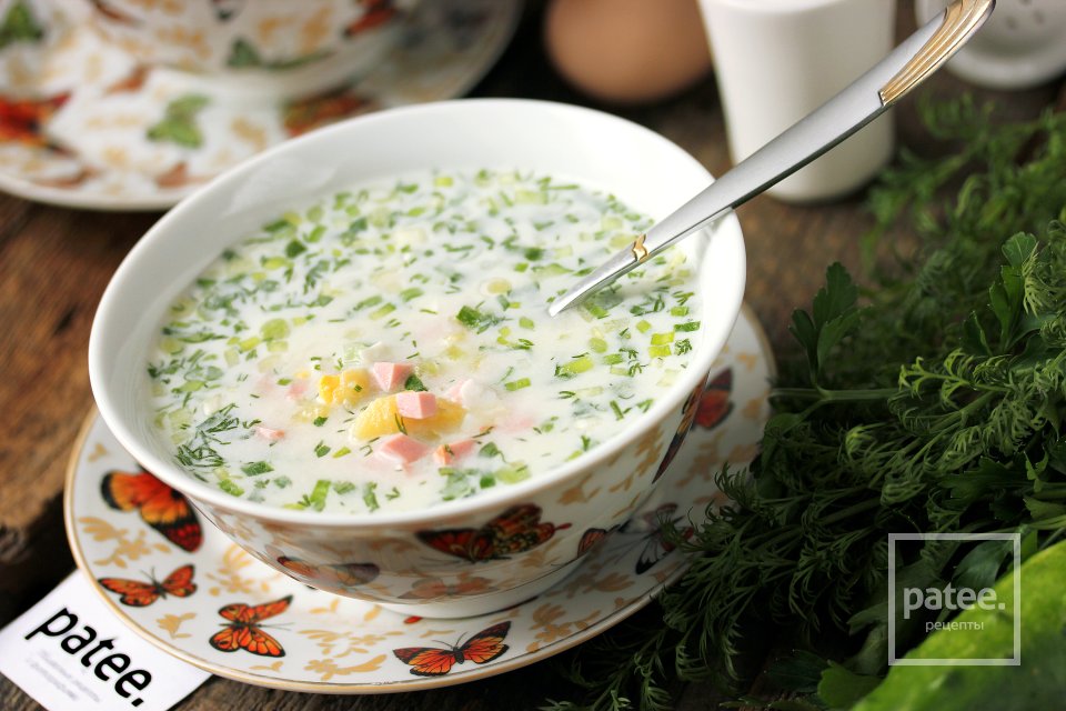 Окрошка на сметане с колбасой - Шаг 19