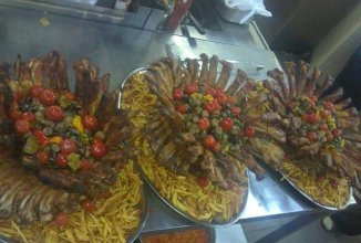 Шашлык свинины и овощей