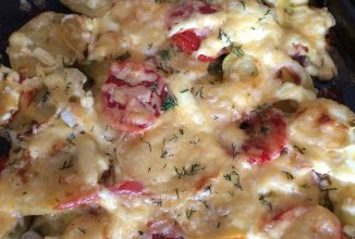 Запеченная картошечка с мясом на скорую руку!!!