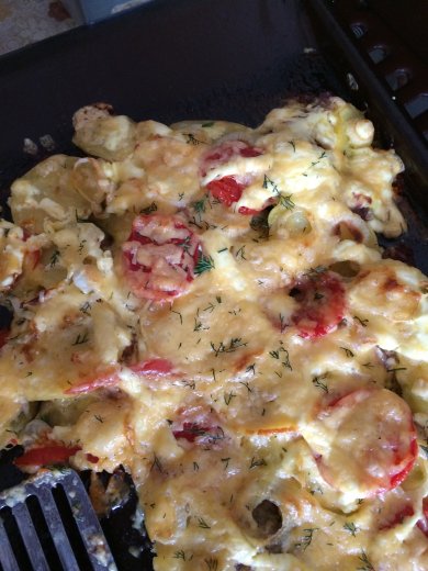 Запеченная картошечка с мясом на скорую руку!!!