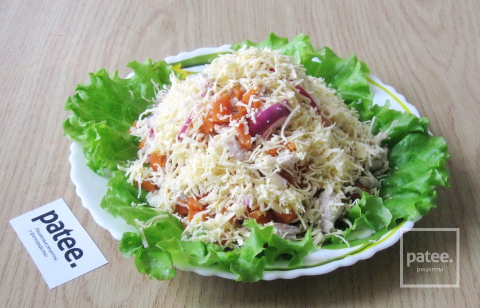 Салат из свинины с маринованным  луком и сыром - Шаг 13