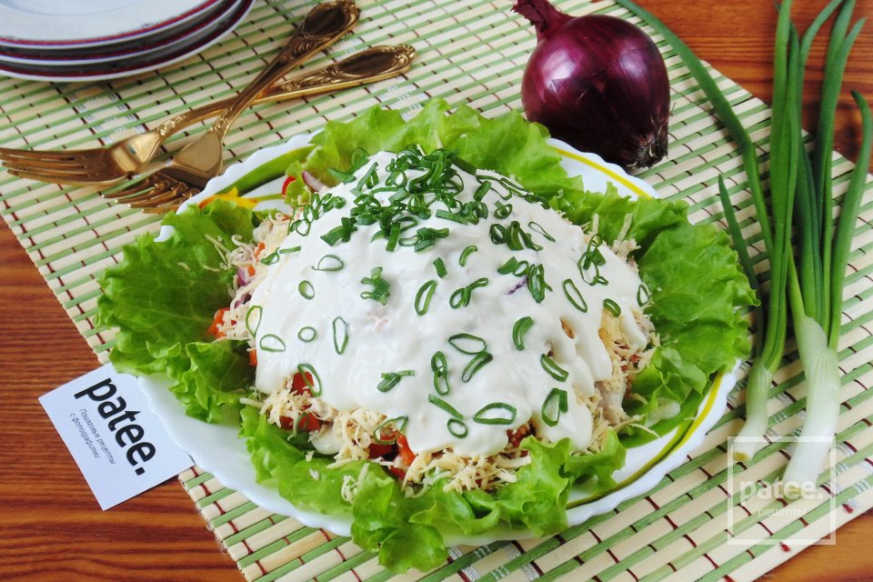 Салат из свинины с маринованным  луком и сыром - Шаг 15