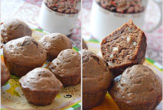 Шоколадные кексы с грецким орехом