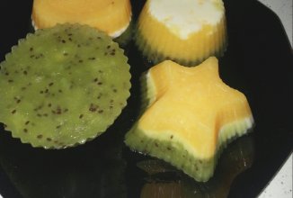 Фруктово-сливочное трехслойное желе