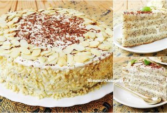 Маковый торт с творожным кремом