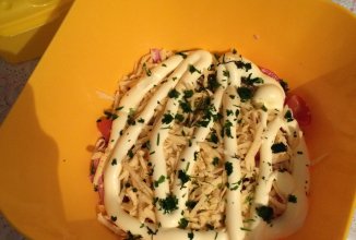 Салат коктейль из ветчины за 10 минут!