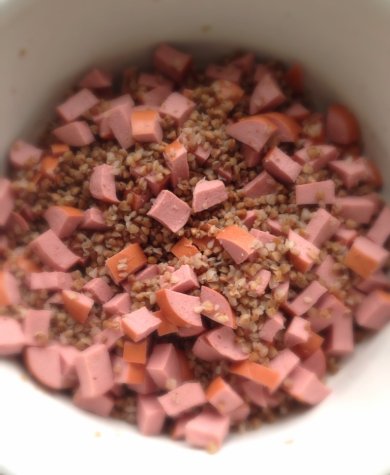 Гречневые кексы с сосисками - Шаг 1