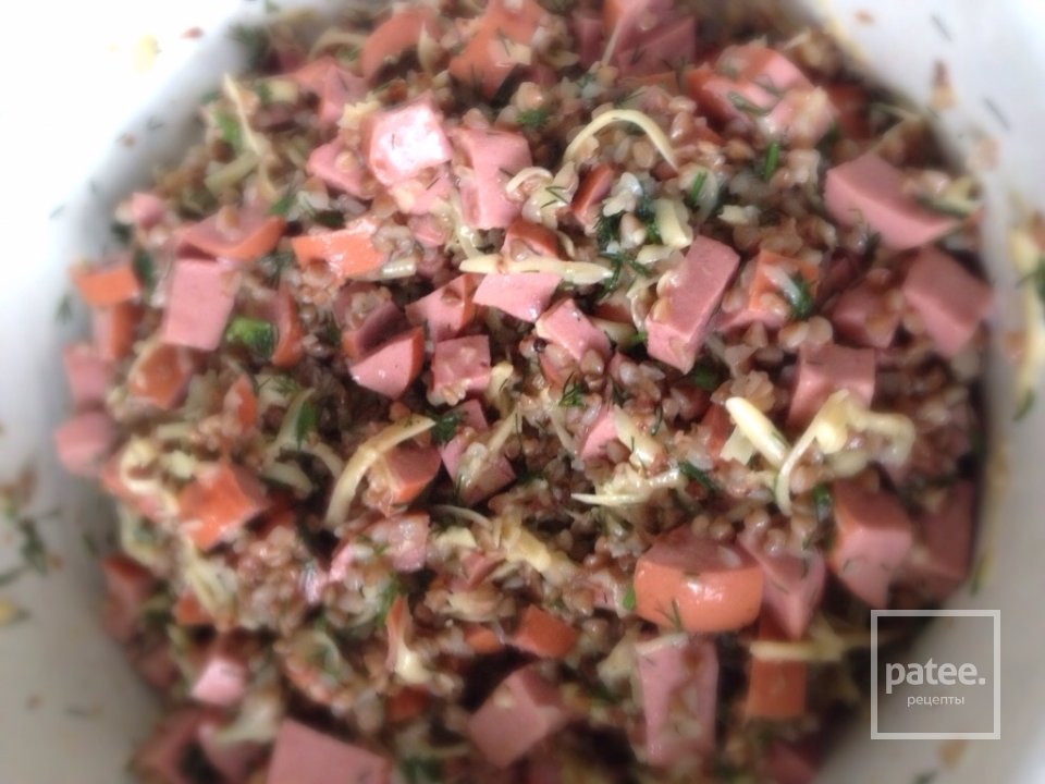 Гречневые кексы с сосисками - Шаг 5