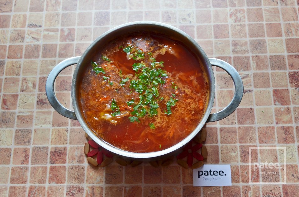 Украинский борщ с фасолью - Шаг 23