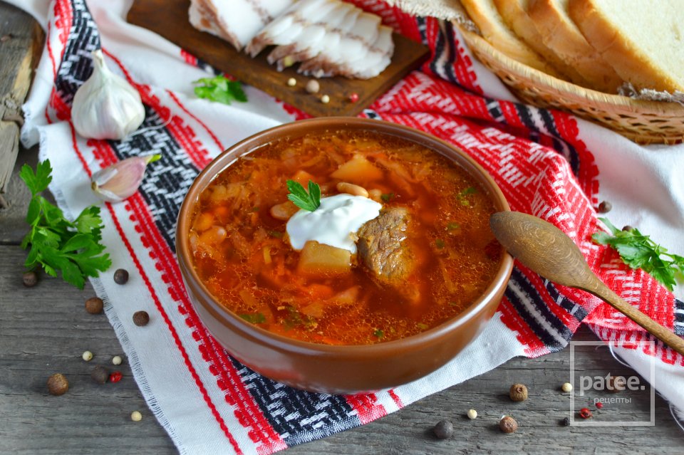 Украинский борщ с фасолью - Шаг 24