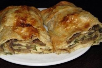 Грибной рулет из лаваша