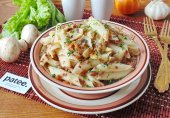 Макароны по-флотски с грибами