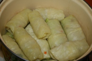 Голубцы с куриным фаршем. - приготовление