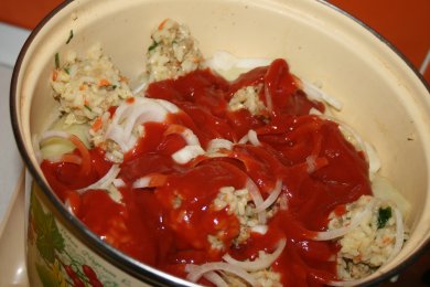 Голубцы с куриным фаршем. - приготовление