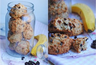 Овсяное печенье с бананом и шоколадом