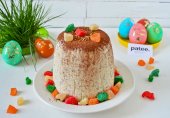 Заварная творожная Пасха с шоколадом и изюмом