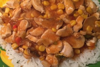 Курица в китайском соусе с рисом