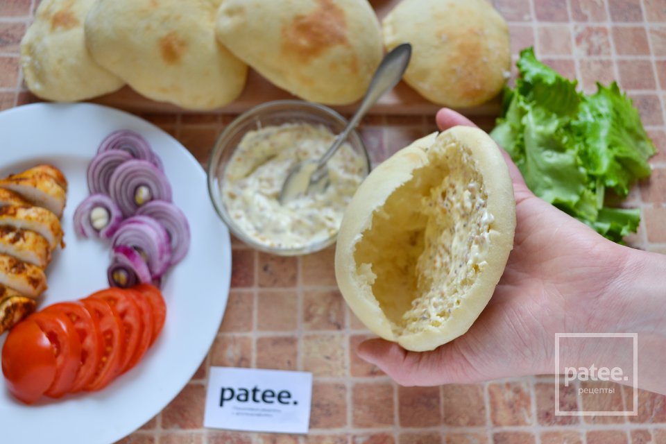 Хлеб Пита с куриной начинкой - Шаг 17