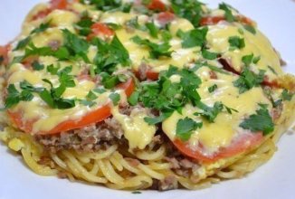 Макароны,запеченные с помидорами🍝🍅