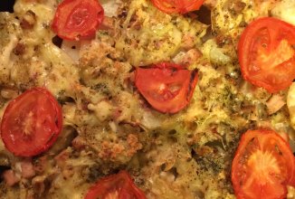 Картофельная запеканка с ветчиной, помидором и сыром😊