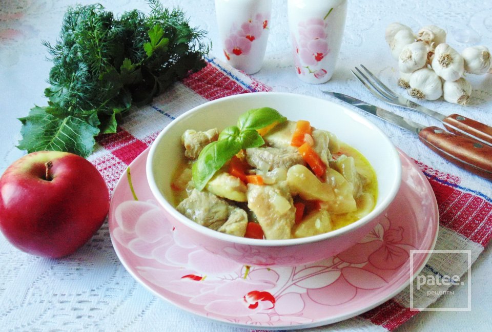 Свинина в вине с яблоками - Шаг 13