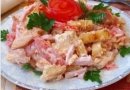 Салат с ветчиной и помидорами