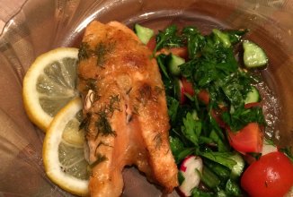 Вкусный и сочный стейк из семги!