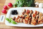 Куриные шашлыки с шампиньонами