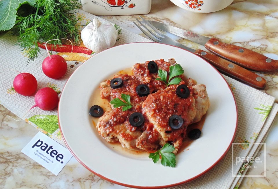 Курица в вине с помидорами и маслинами - Шаг 13