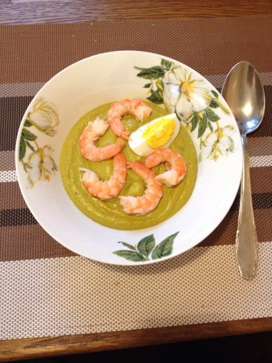 Крем-суп со шпинатом и креветками. - Шаг 1