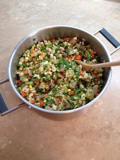 Окрошка с говяжьим языком и шпинатом! - Шаг 9