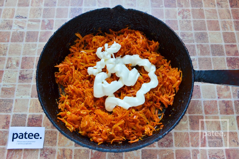 Печеночные блинчики с начинкой из моркови - Шаг 16